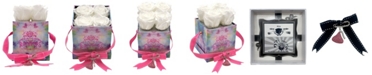 Rosepops Pop-Up to Dye Real Marshmallow Roses with Complementary Custom Kiss Charm, Box of 4